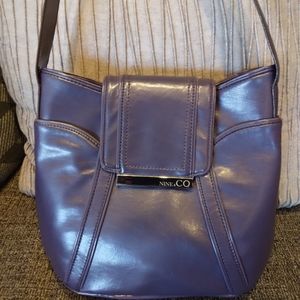 Nine & CO Leather  Handbag- Plum